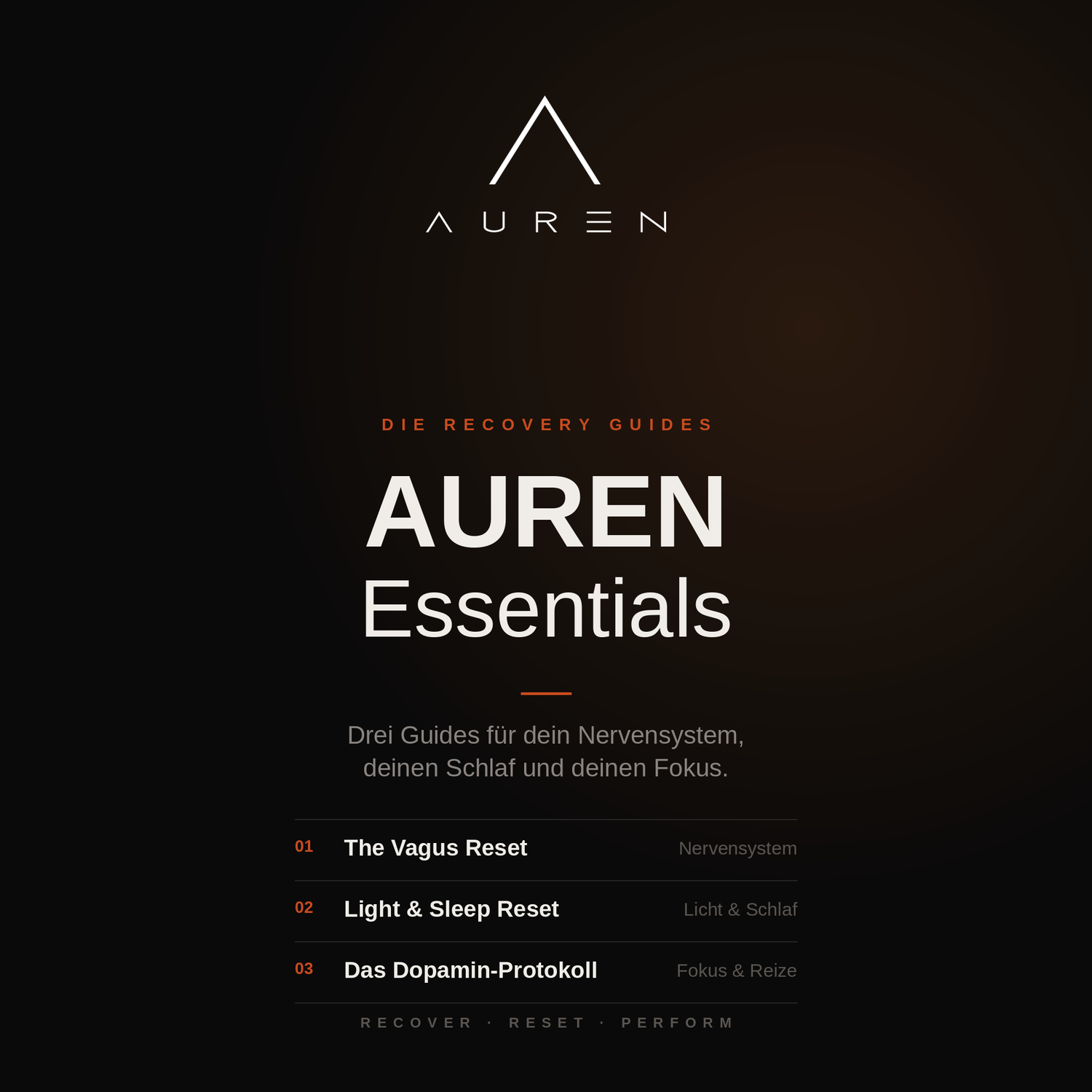 AUREN Essentials — 3 Recovery Guides